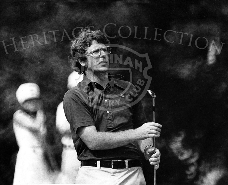 American professional golfer Pat Fitzsimons watches his shot during first round of the 75th U.S. Open, on June 19, 1975. He finished the tournament in ninth place, tied with Tom Watson and Arnold Palmer.