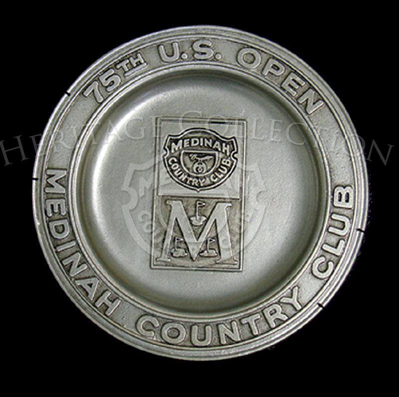 An 11-inch metal plate celebrates the 75th U.S. Open held in June 1975 at Medinah Country Club.