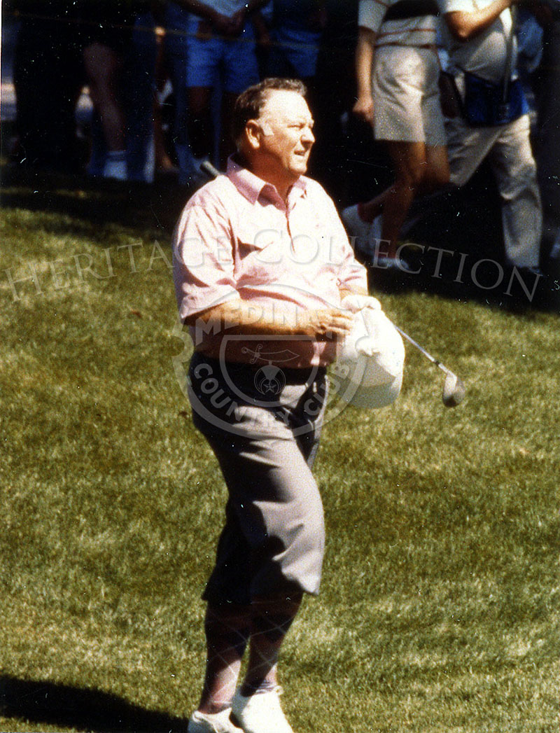 Billy Casper is photographed without his cap on during the near 100 degree weather at the Ninth U.S. Senior Open Championship tournament. The heat took its toll as the Senior stars walked the full 6,881 yard layout. Casper, who was 57-years old,  tied for 10th place with Butch Baird