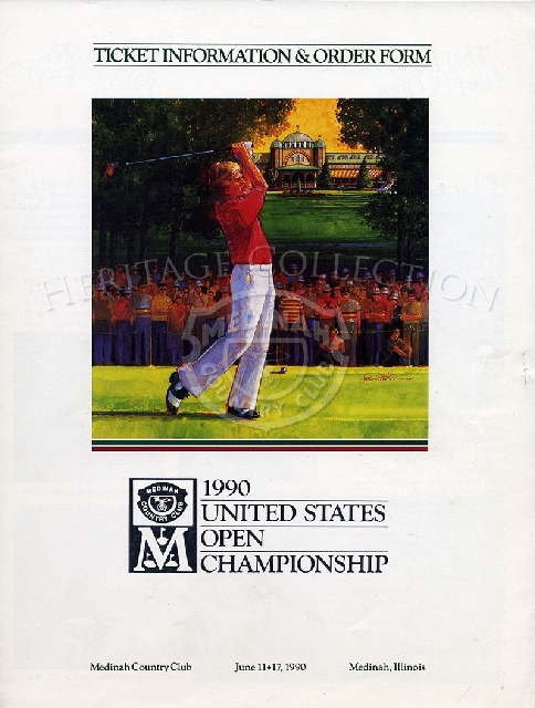 An 8 1/2 x 11-inch pamphlet was mailed out before the 90th U.S. Open. Inside, was information and photos on the history of the U.S. Open and Medinah Country Club. There were pictures of the 12 U.S. Open Exempt Players for that tournament, as well as ticke