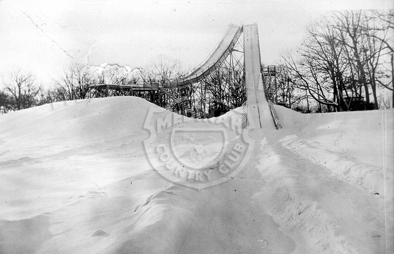 Winter Scene of toboggan slide.