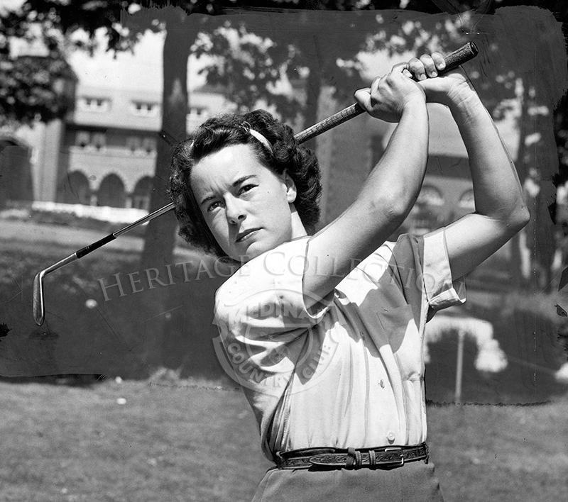 Airbrushed photo of professional golfer Elizabeth 