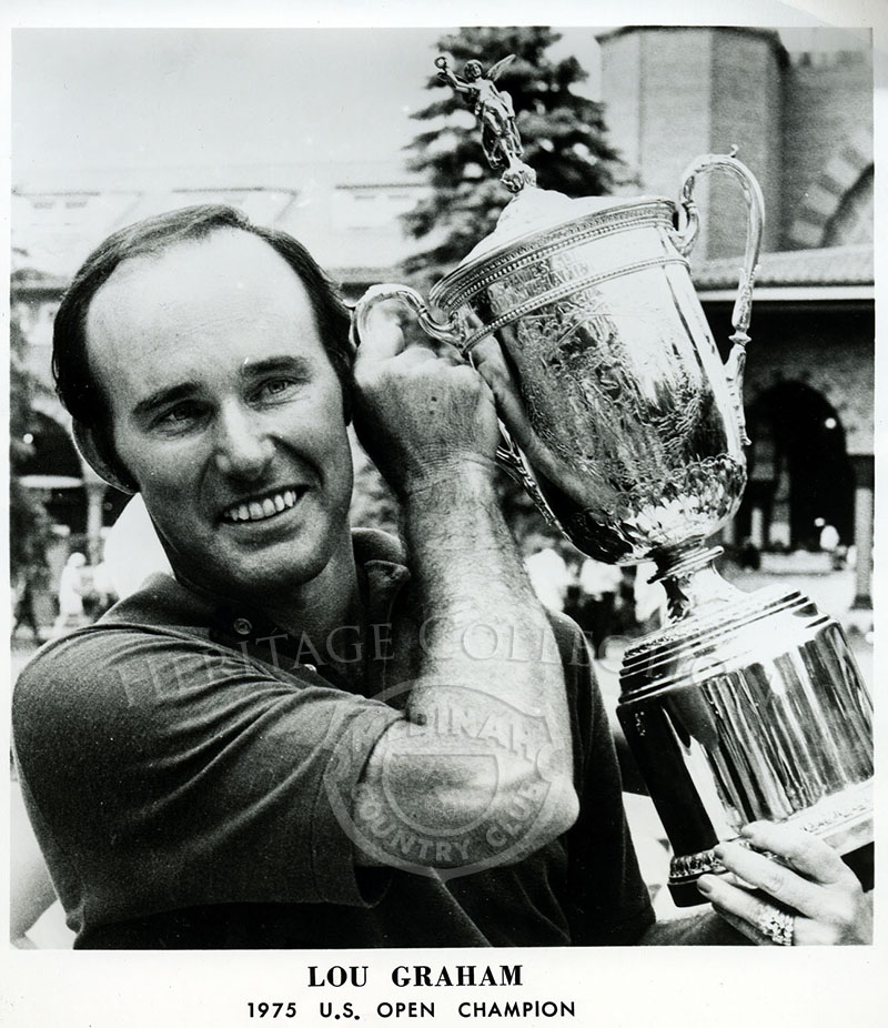 Lou Graham holding trophy. Winner of US Open at Medinah.
