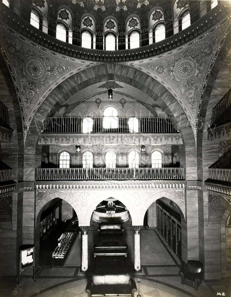 Vertical interior of Medinah club house, circa 1920s.