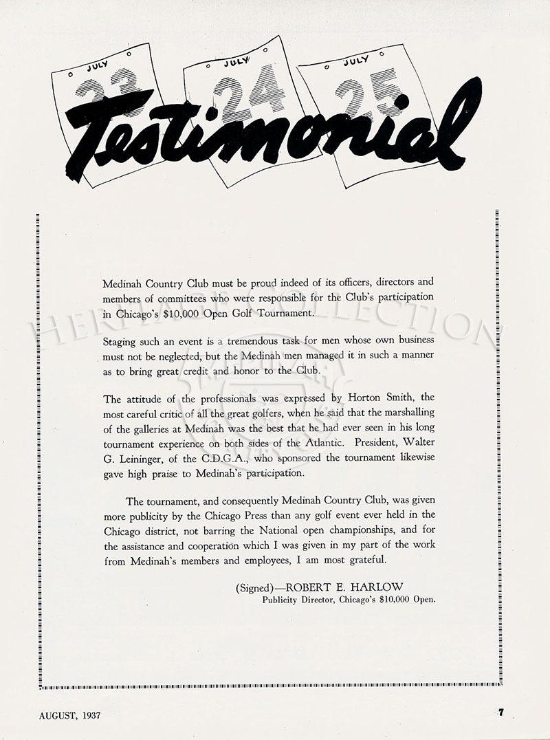 This Testimonial for the $10,000 appeared on page 7 of the Volume 13 No.8, August 1937 issue of The Camel Trail.