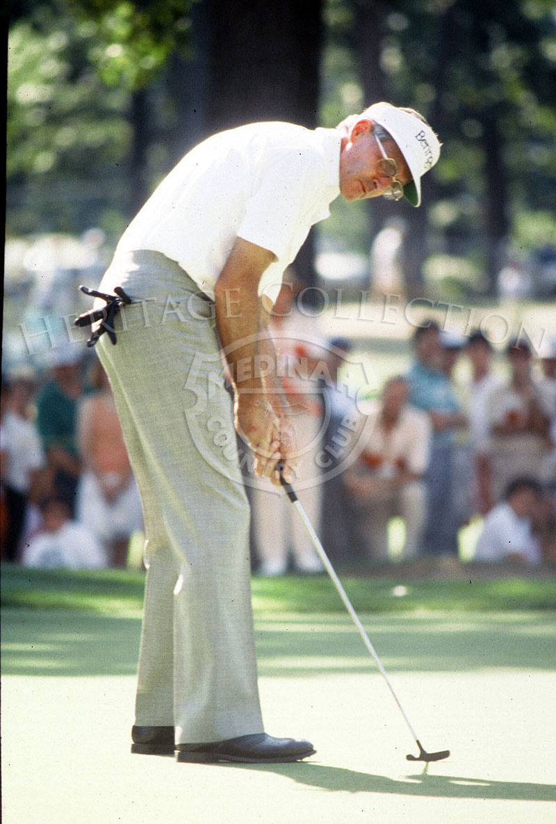 New Zealander  Bob Charles struggled with his putting at the Ninth U.S. Senior Open Championship. During the tournament, he made putts of 10 and 12 feet for birdies at the 8th and 11th holes, respectively, but missed short birdie chances at 13 and 17, which are notoriously nasty putting surfaces. Charles lost to Gary Player after the 18-hole playoff round on August 9, 1988.