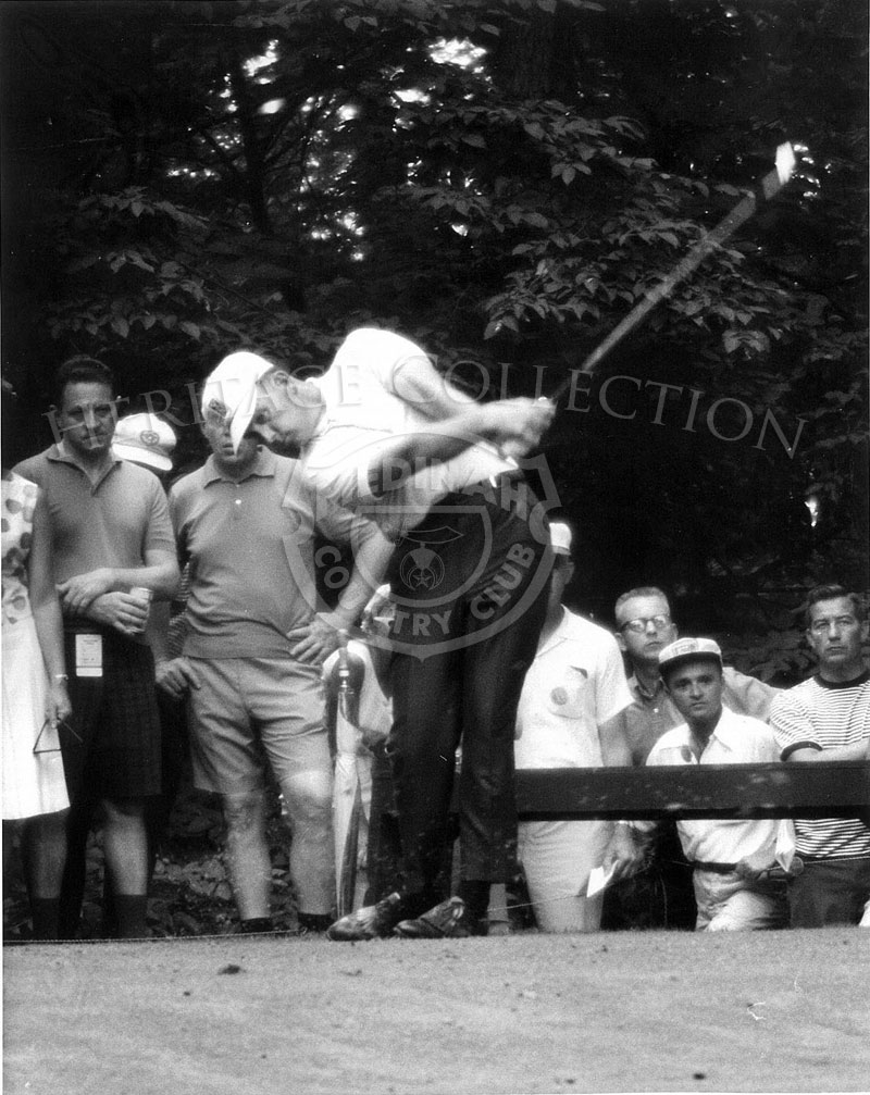 Billy Casper in full swing during play at the 63rd Western Open, June 23-26, 1966.