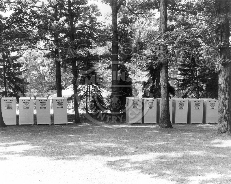 Portable bathrooms, like these pictured, were strategically located around the grounds at Medinah Country Club during the 63rd Western Open in 1966.