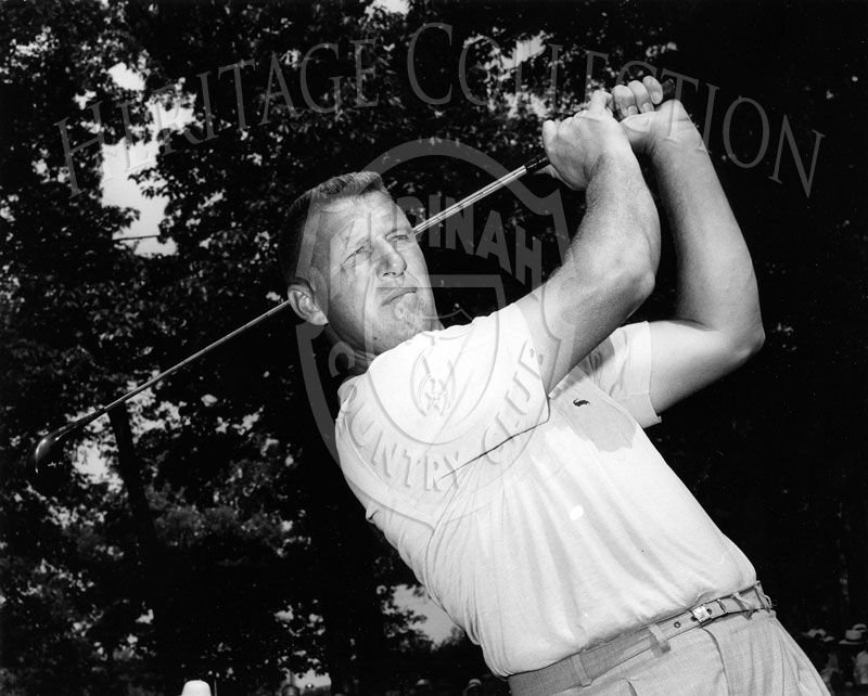 Six foot, five inch George Bayer, the 240-pound professional golfer, is seen during the 59th Western Open in 1962.