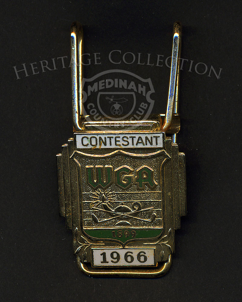 An example of a metal money clip issued to contestants during the 63rd Western Open in 1966.